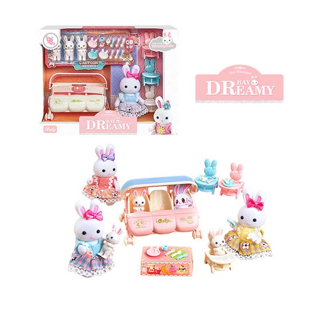 SET CONEJITOS CON COCHE