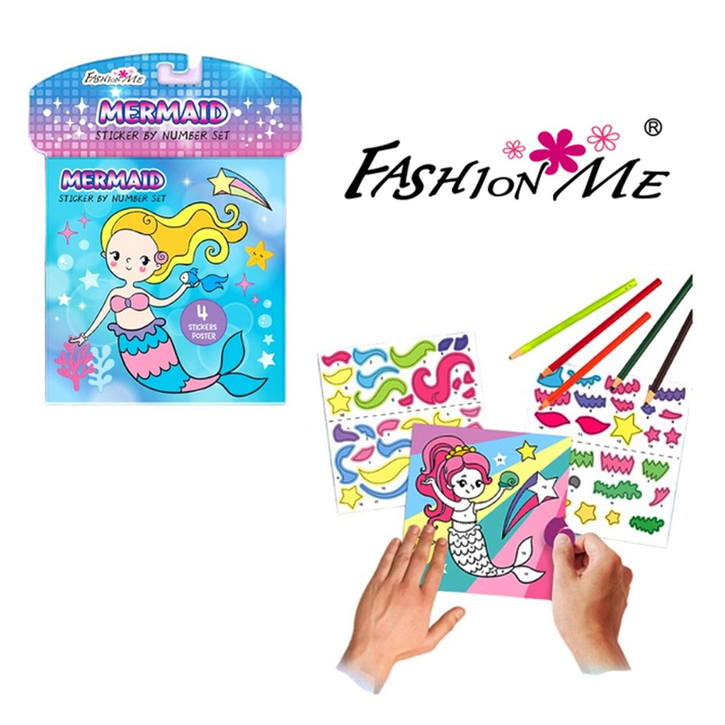 LIBRETA SIRENA CON NUMEROS Y STICKERS