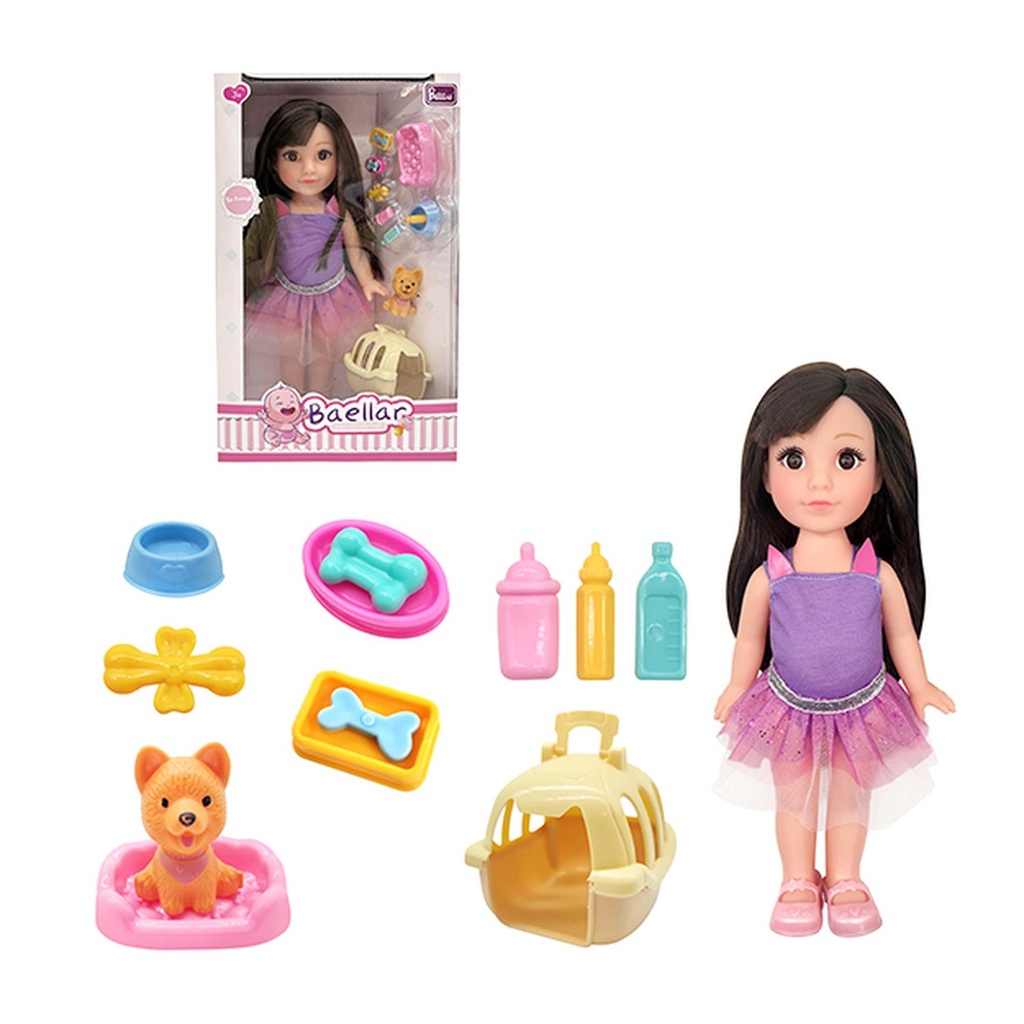 MUÑECA CON SET MASCOTAS