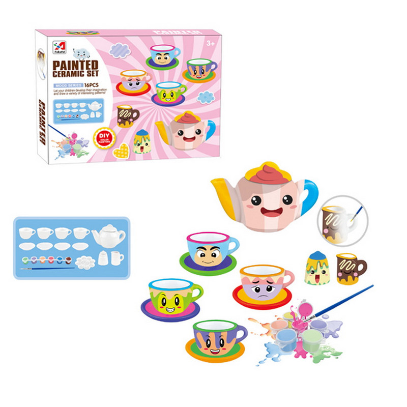 TAZAS CERAMICA PARA PINTAR 16 PCS.