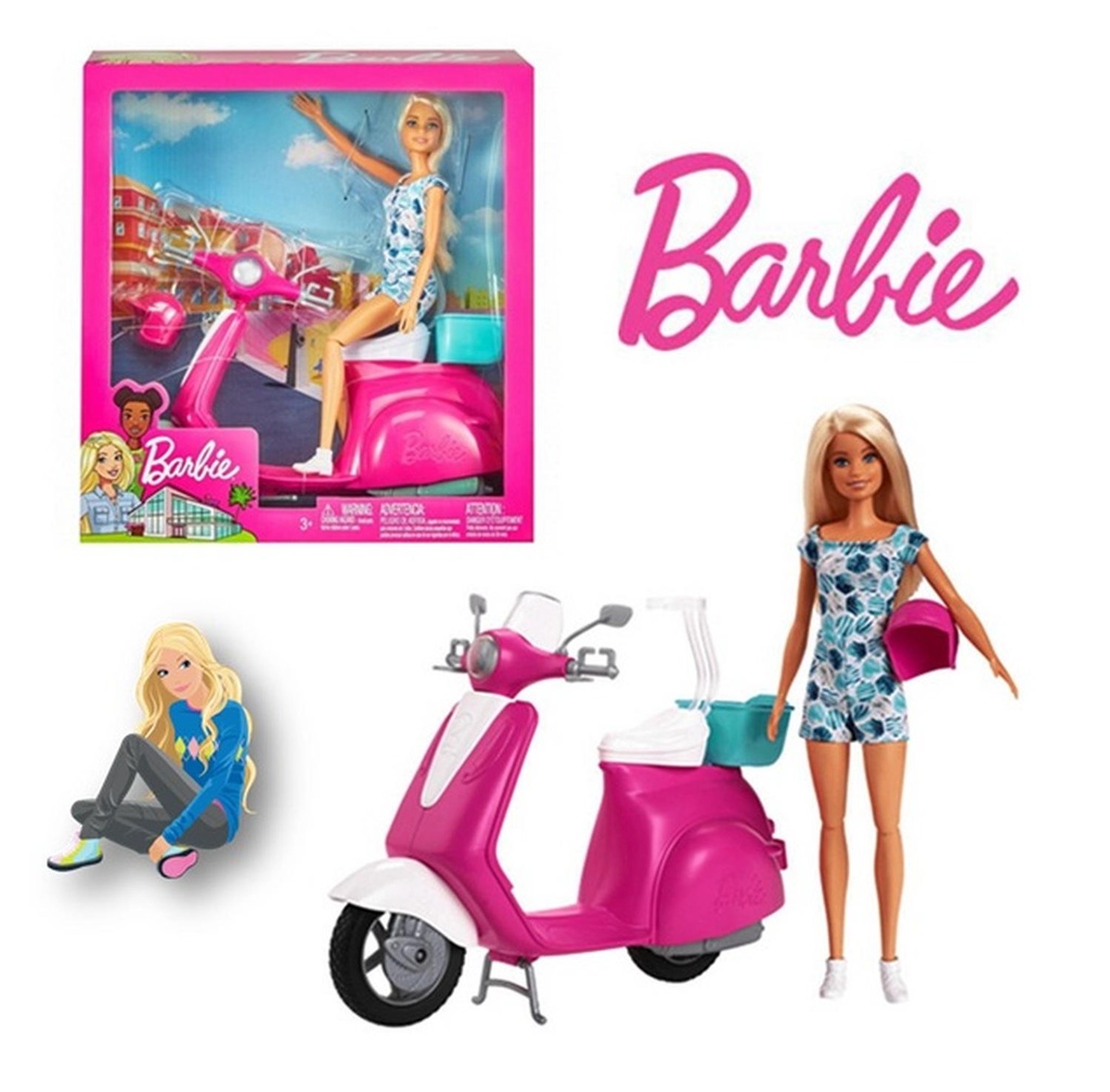 MUÑECA BARBIE CON MOTO SCOOTER