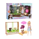 SET MUÑEQUITA CON MASCOTAS