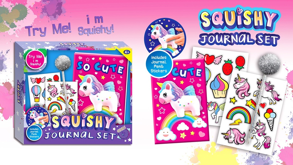 SET CUADERNO UNICORNIO SQUISHY