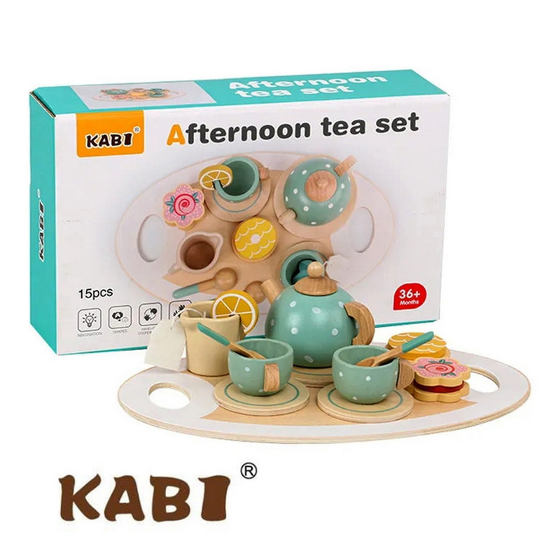 JUEGO TE DE MADERA CON BANDEJA