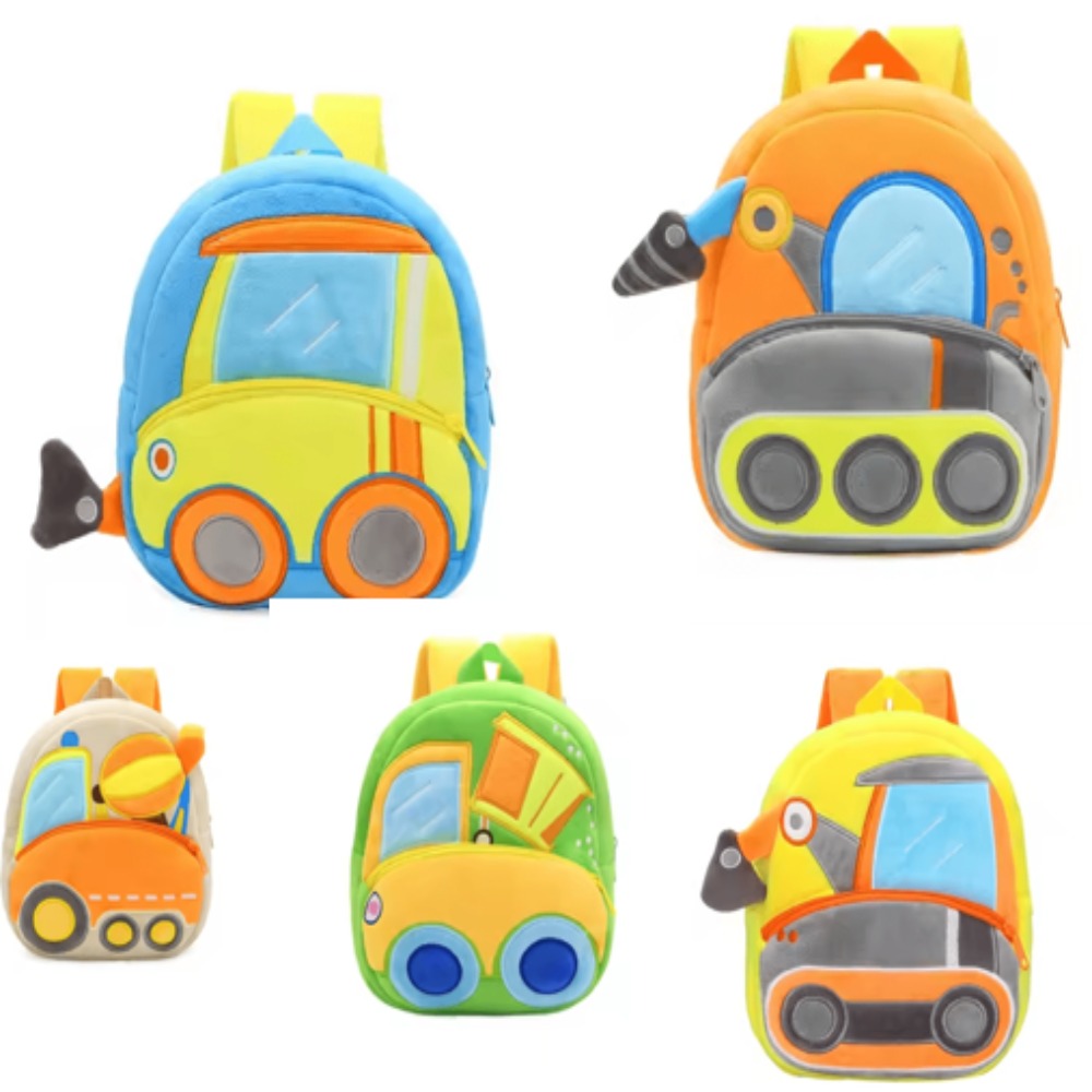 MOCHILA PELUCHE CAMIONES   