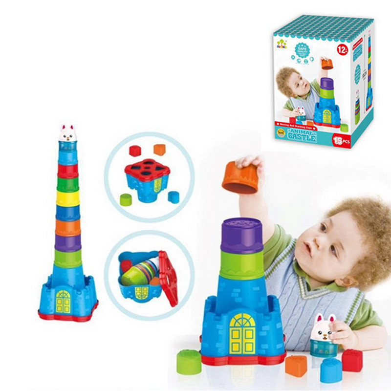 CASTILLO DE ENCJAE Y CILINDRO APILABLES 15 PCS.