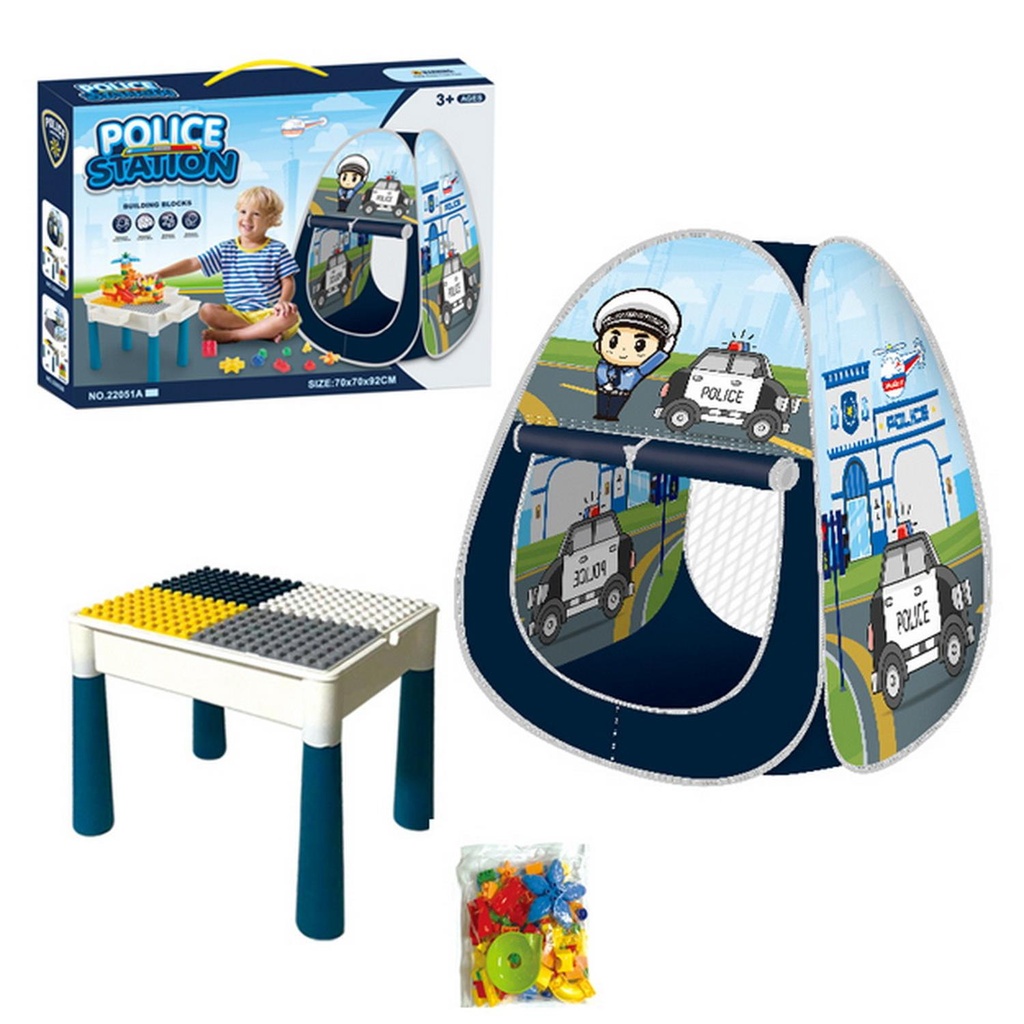 CARPA MAGICA POLICIA Y MESA CON BLOQUES