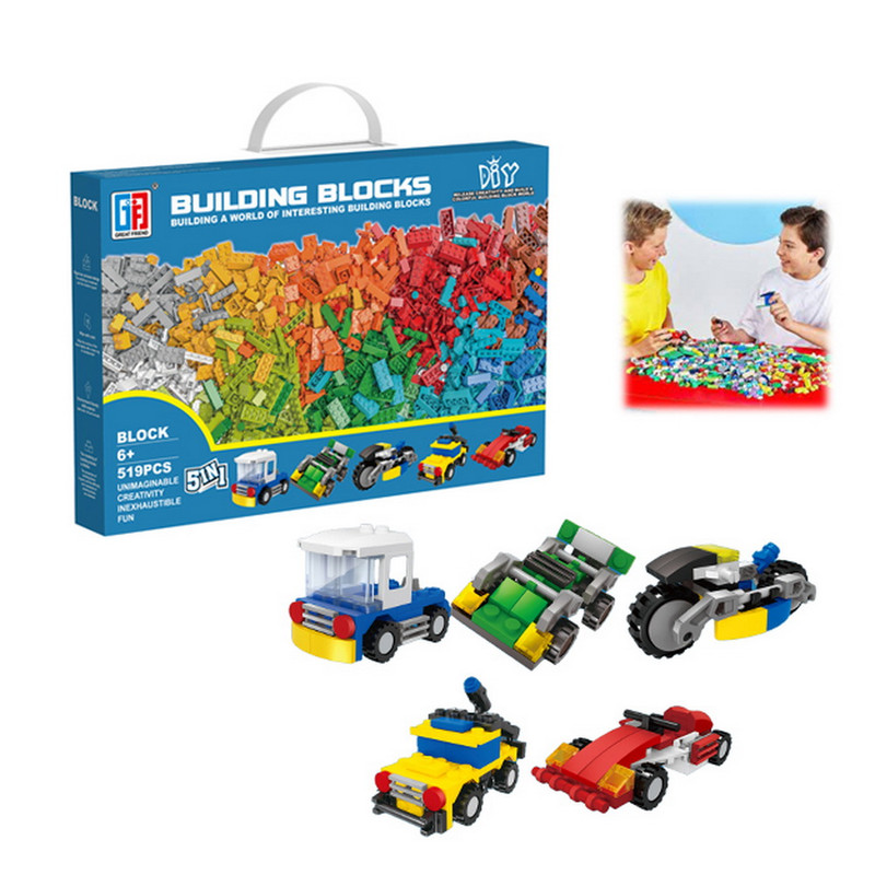 BLOQUES PARA ARMAR 5 EN 1, 519 PCS.