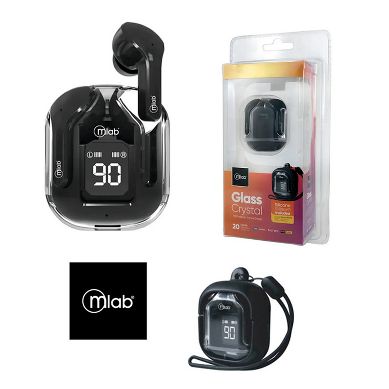 AUDIFONO TWS GLASS CRYSTAL BLACK