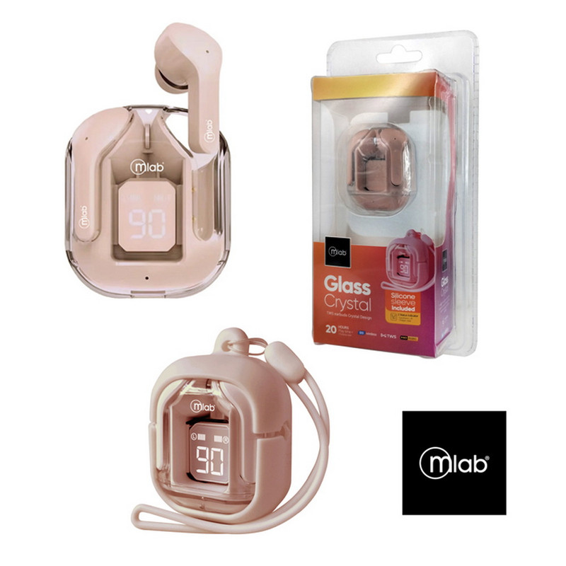 AUDIFONO TWS GLASS CRYSTAL PINK